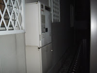 兵庫県　芦屋市　戸建て住宅　ノーリツ　ガス風呂給湯器　屋外壁掛け型　取付　交換　工事