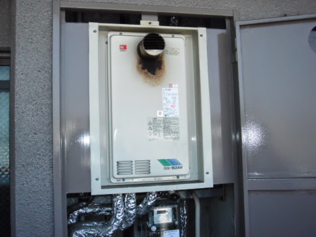 兵庫県　神戸市　垂水区　マンション　ノーリツ　１６号　ガス給湯器　ジェットフロー　PS扉内設置　取替交換工事　施工