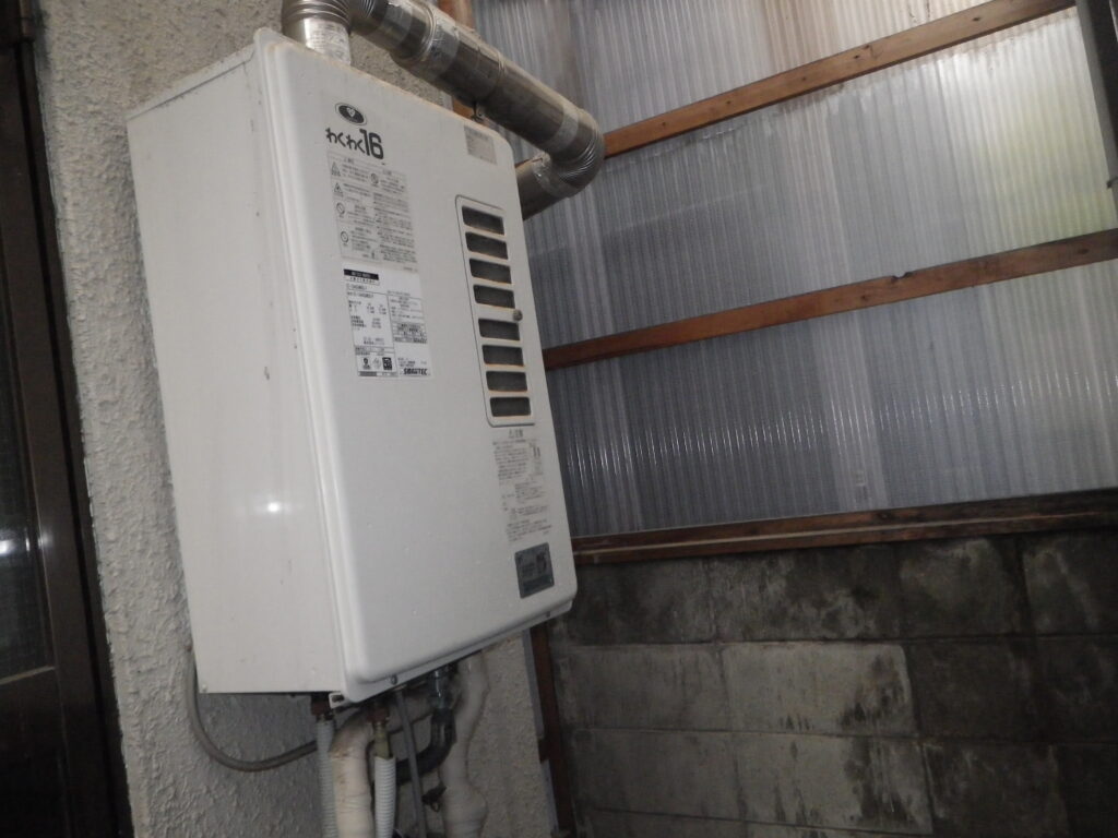 芦屋市岩園町戸建住宅 ノーリツ16号ガスふろ給湯器 取替交換工事施工 大阪ガス131-N430 から GT-1644SAWXS-F-1